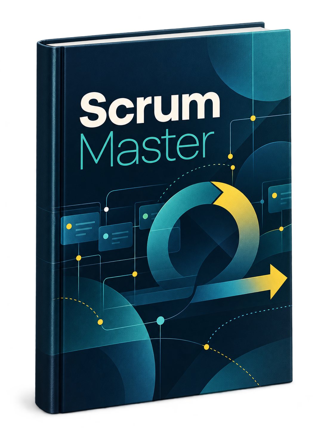 Fikitives Buchcover Scrum Master. KI-generierte Abbildung.