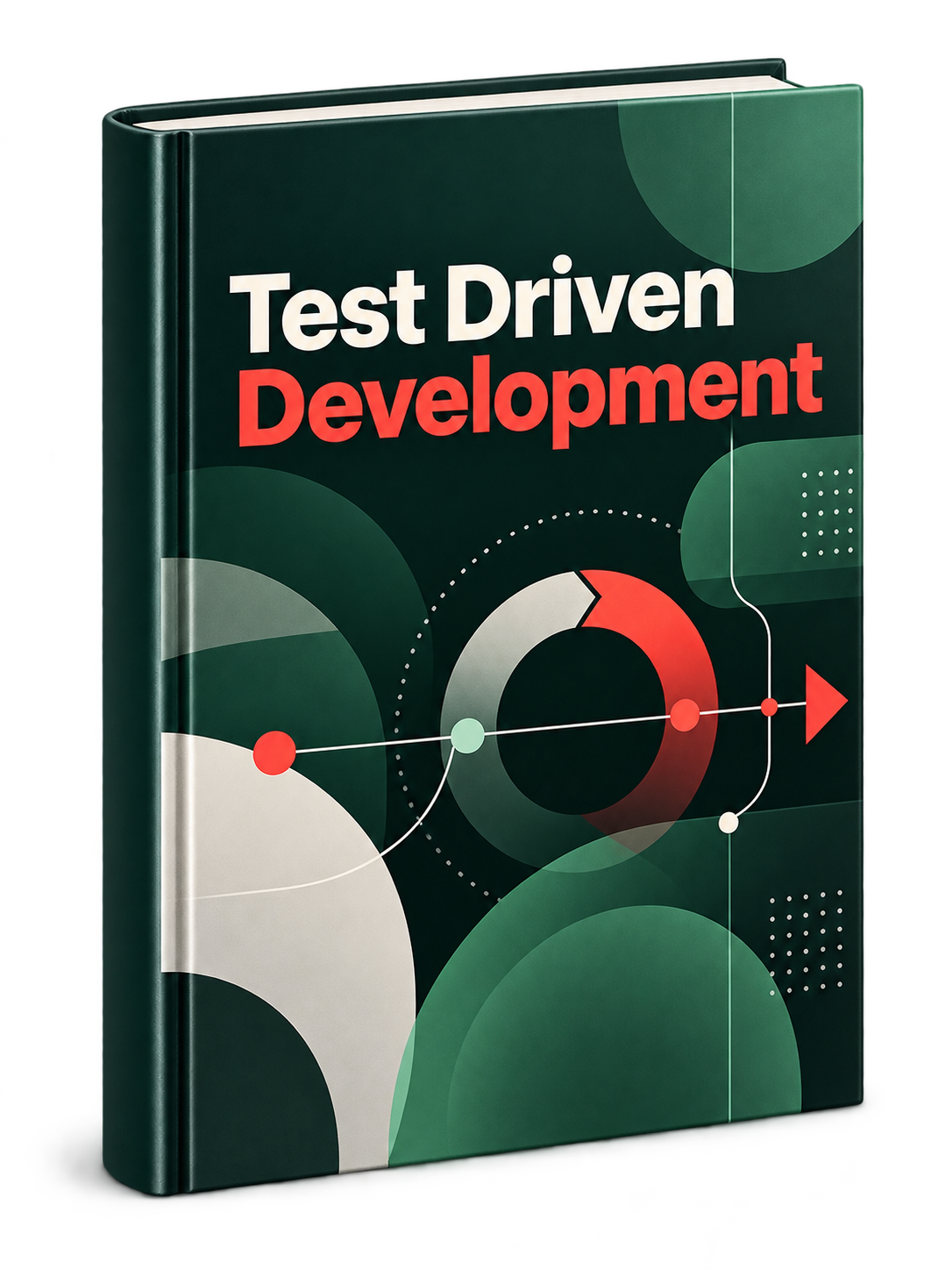 Fiktives Buchcover Test Driven Development. KI-generierte Abbildung.